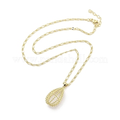 Ожерелья с подвесками из латуни с прозрачным кубическим цирконием&nbsp;LS-NJEW-B101-03G-01