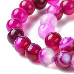 Chapelets de perles en agate rayée naturelle/agate à bandes&nbsp;X-G-K166-13-6mm-03