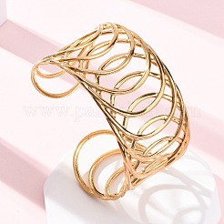 Браслеты-манжеты из нержавеющей стали 304 в европейском и американском стиле для женщин BJEW-D306-03G