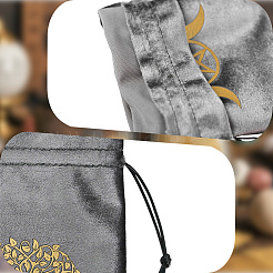 Прямоугольные бархатные мешочки для хранения карт Таро с золотым тиснением и завязками для гадания ABAG-WH20001-25D