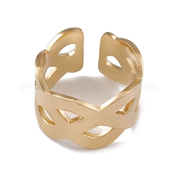 Ионное покрытие (ip) 304 нержавеющая сталь полые волнистые открытые манжеты кольца для женщин&nbsp;RJEW-G285-29G