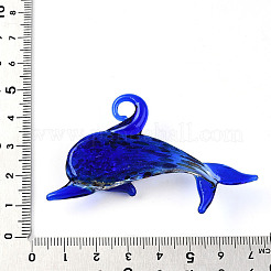 Ручной серебряная фольга Lampwork большие кулоны LAMP-T023-13B