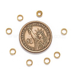 アイアンスプリットリング  ダブルループ丸カン  ニッケルフリー  ゴールドカラー  5x1.4mm  内径約4.3mm  単線：0.7mm  約13000個/1000g&nbsp;JRD5MM-01G-NF