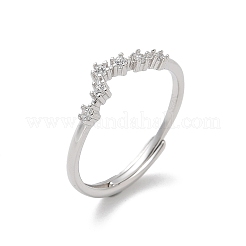 Созвездия родиевое покрытие 925 стерлинговое серебро микропаве прозрачные кубические цирконии регулируемые кольца для женщин&nbsp;RJEW-P130-01P-D