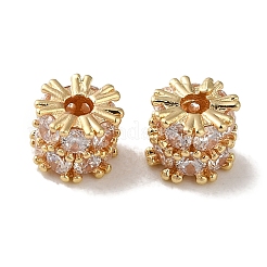 Placcatura a cremagliera in ottone con pavé di perle di zirconia cubica trasparenti&nbsp;KK-M285-30A-G