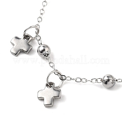 Браслеты на ногу из нержавеющей стали 304 с кисточками и цепочкой для женщин&nbsp;AJEW-AN00678