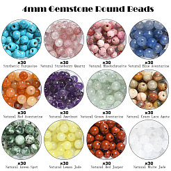 Наборы для самостоятельного изготовления браслетов из круглых бусин из драгоценных камней&nbsp;DIY-YW0012-09