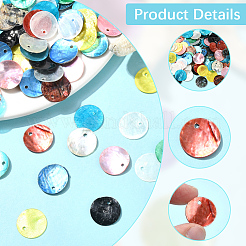 100 шт. подвески из окрашенных натуральных ракушек в двух стилях&nbsp;SSHEL-SC0001-47