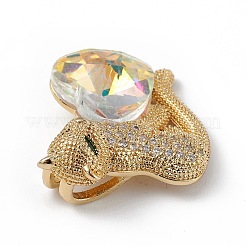 Настоящие 18-каратные позолоченные подвески из латуни с микропаве из прозрачного кубического циркония&nbsp;KK-C015-14G-08