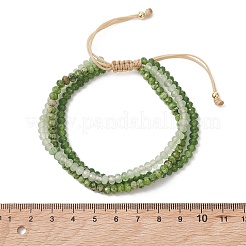 Bracelets multi-rangs ajustables en perles de jade naturel teint de Malaisie pour femmes et hommes&nbsp;BJEW-JB13577-01