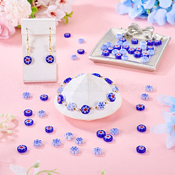 50 pièce de perles millefiori en verre soufflé faites à la main&nbsp;LAMP-TADJ0001-03B