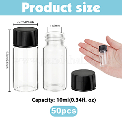 ガラス製の空のサンプルボトル50個  コラム  透明  22x51.5mm  内径：11.5mm  容量：10ml（0.34fl.oz）&nbsp;CON-PH0003-45