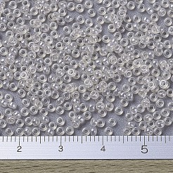 MIYUKIラウンドロカイユビーズ  日本製シードビーズ  （rr3504)透明ペールベージュ光沢  11/0  2x1.3mm  穴：0.8mm  約1100PCS /ボトル  10 G /ボトル&nbsp;SEED-JP0008-RR3504