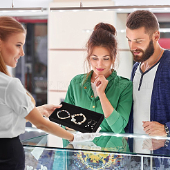 Прямоугольные бархатные подносы для демонстрации ювелирных изделий для колец&nbsp;ODIS-WH0113-14A