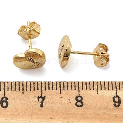 Серьги-гвоздики из латуни с микропаве из прозрачного кубического циркония EJEW-K299-01G-J