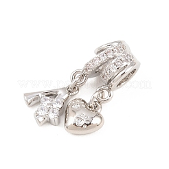 Кулоны из латуни с микропейвом и прозрачным фианитом&nbsp;KK-Z151-20P