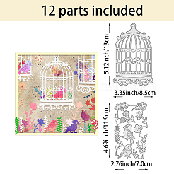 Клетка для птиц с трафаретами из углеродистой стали для резки цветов DIY-WH0309-1298
