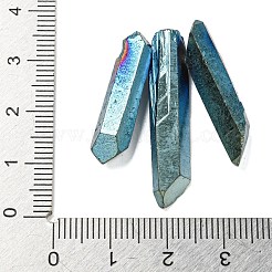 電気メッキされた天然の水晶が目盛り付きビーズ連売り  ナゲット  トップ掘削  21~43x5~13mm  穴：1mm  3個/セット&nbsp;G-P315-A22