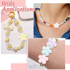 30 шт. 5-цветные люминесцентные и УФ-покрытые непрозрачные акриловые бусины-цветы SACR-CJ0001-74