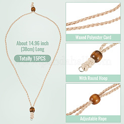 Изготовление ожерелий из вощеного полиэфирного шнура с регулируемой длиной&nbsp;NJEW-TAC0031