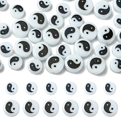 20шт непрозрачные акриловые бусины с принтом&nbsp;SACR-YW0001-96A