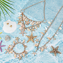 Наборы украшений из натуральных ракушек в морском стиле SJEW-PH0001-20