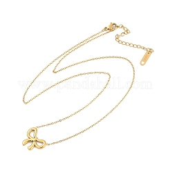 Ионное покрытие (ip) 304 нержавеющая сталь бант кулон кабель цепь ожерелья для женщин NJEW-P320-12B-G