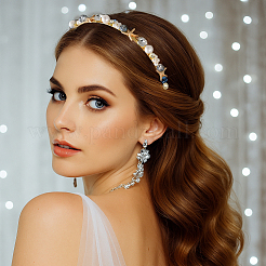 2 шт. 2 стиля резинки для волос из цинкового сплава со стразами OHAR-GO0001-14