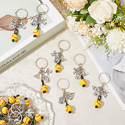 20шт брелок из сплава и дерева KEYC-SC0001-59A