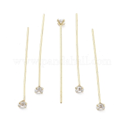 Латунные булавки из прозрачного кубического циркония с микропаве&nbsp;LS-KK-M306-09G-04