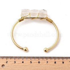 Bracelets manchettes en perles de cristal de quartz naturel pour femmes&nbsp;BJEW-Q035-01G-08
