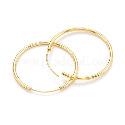 925スターリングシルバーフープピアス  リング  ゴールドカラー  34x1.7mm  ピン：0.6mm&nbsp;EJEW-H110-02G-A