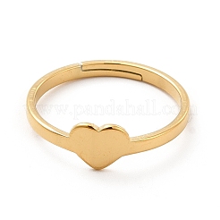 Bague réglable en acier inoxydable avec placage ionique (IP) 201 pour femme&nbsp;RJEW-F131-06G