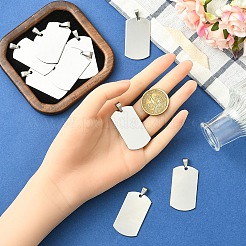 20 шт. 201 нержавеющая сталь с закругленными углами и штампованными пустыми бирками-подвесками&nbsp;STAS-YW0003-22