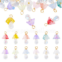 12 шт. подвески из золотистой латунной проволоки в форме гриба&nbsp;PALLOY-TAC0161