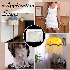 10 ярд полиэфирной кружевной ленты с кисточками OCOR-WH0045-23B-01