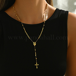 201 нержавеющая сталь геометрический портрет с кисточками крестик панк ретро дамские четки ожерелья&nbsp;HN1728-1