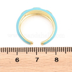Anelli aperti con polsino in ottone smaltato&nbsp;RJEW-P190-01G-02