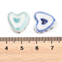 Perles en porcelaine rose de famille manuelles&nbsp;PORC-T136-02M