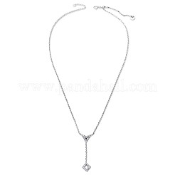 Ромбовидный дизайн 925 ожерелье из стерлингового серебра с кубическим цирконием TS-N323-S