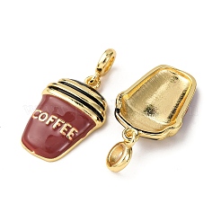 Латунные коричневые эмалевые европейские подвески KK-A265-02G