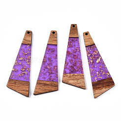 Большие подвески из прозрачной смолы и орехового дерева RESI-TAC0017-51-B01