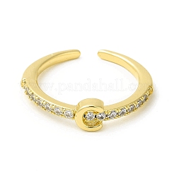 Кольцо-манжета с открытой буквой из прозрачного кубического циркония RJEW-H120-09G-C