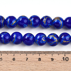 Chapelet de perles en verre baking paint&nbsp;DGLA-N010-10mm-05