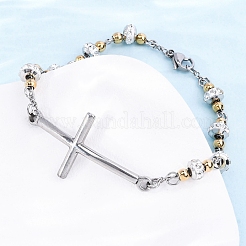 201 браслет из звеньев цепи из нержавеющей стали&nbsp;BJEW-A032-02GP-02