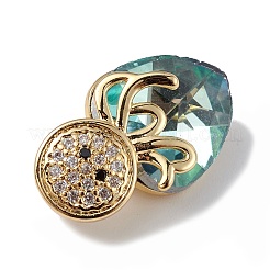 Настоящие 18-каратные позолоченные подвески из латуни с микропаве из кубического циркония&nbsp;KK-C015-25G-11