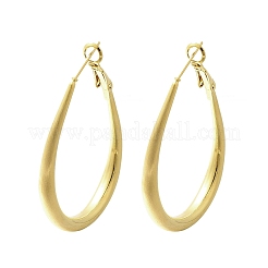 Латунь обруч серьги для женщин&nbsp;LS-EJEW-A121-22G