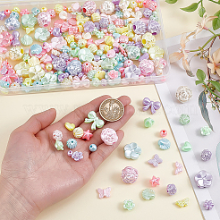 225шт 15 стиля имитация жемчуга акриловые бусины&nbsp;OACR-ME0001-02