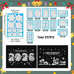297 x statische Weihnachtsaufkleber aus PVC.&nbsp;DIY-TA0014-49B