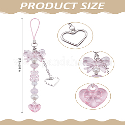 1 шт. ремешки для мобильного телефона в форме сердца из сплава&nbsp;AJEW-LP0004-92